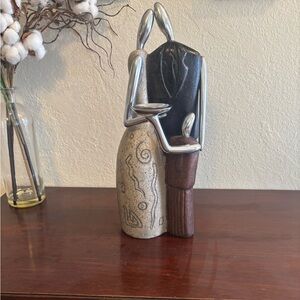 Stonecast mid-Century Modern Tea Light Candle Holder